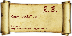 Rupf Beáta névjegykártya
